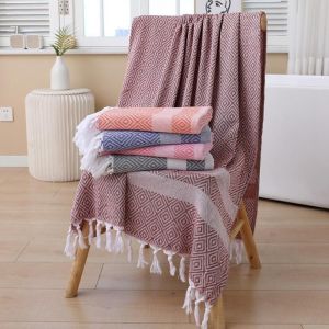 China Eco Friendly Easy Cleaning Peshtemal Turkish Towels Beach With Tassels factory