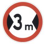 Limit height, width, mass, axle weight signs