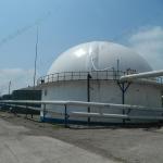 PVDF Dual Membrane Gas Holder Dome Shaped White Color For Biogas Plant