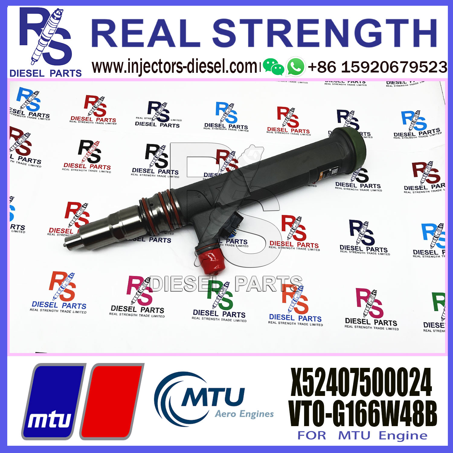 Diesel Injector VTO-G266W48B X52407500024 For MTU 16V 4000