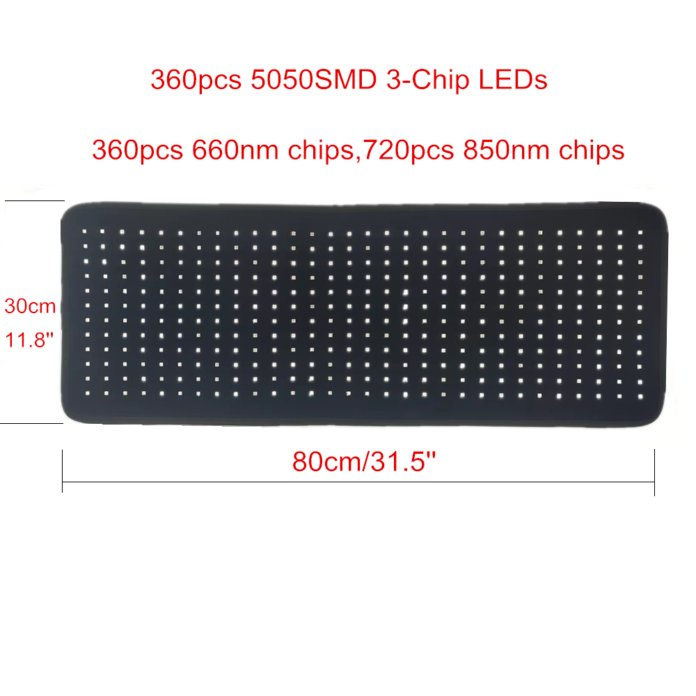 660nm 850nm Infrared red light therapy pad For Back Legs Waist Pain Relief