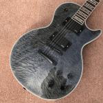 Custom LP electric guitar, Transparent black burst maple top, Active pickup