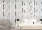Waterproof Non woven Wallpaper Curve Lines Pattern for Living Room 0.53*10M