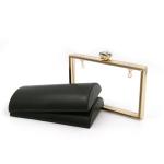 Wholesale Handbag hardware 17.8*10.8 cm gold custom metal box clutch frame purse