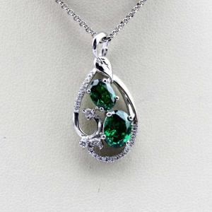China Fashion Sterling Silver Pendant with Green Cubic Zirconia (PSJ0386) factory
