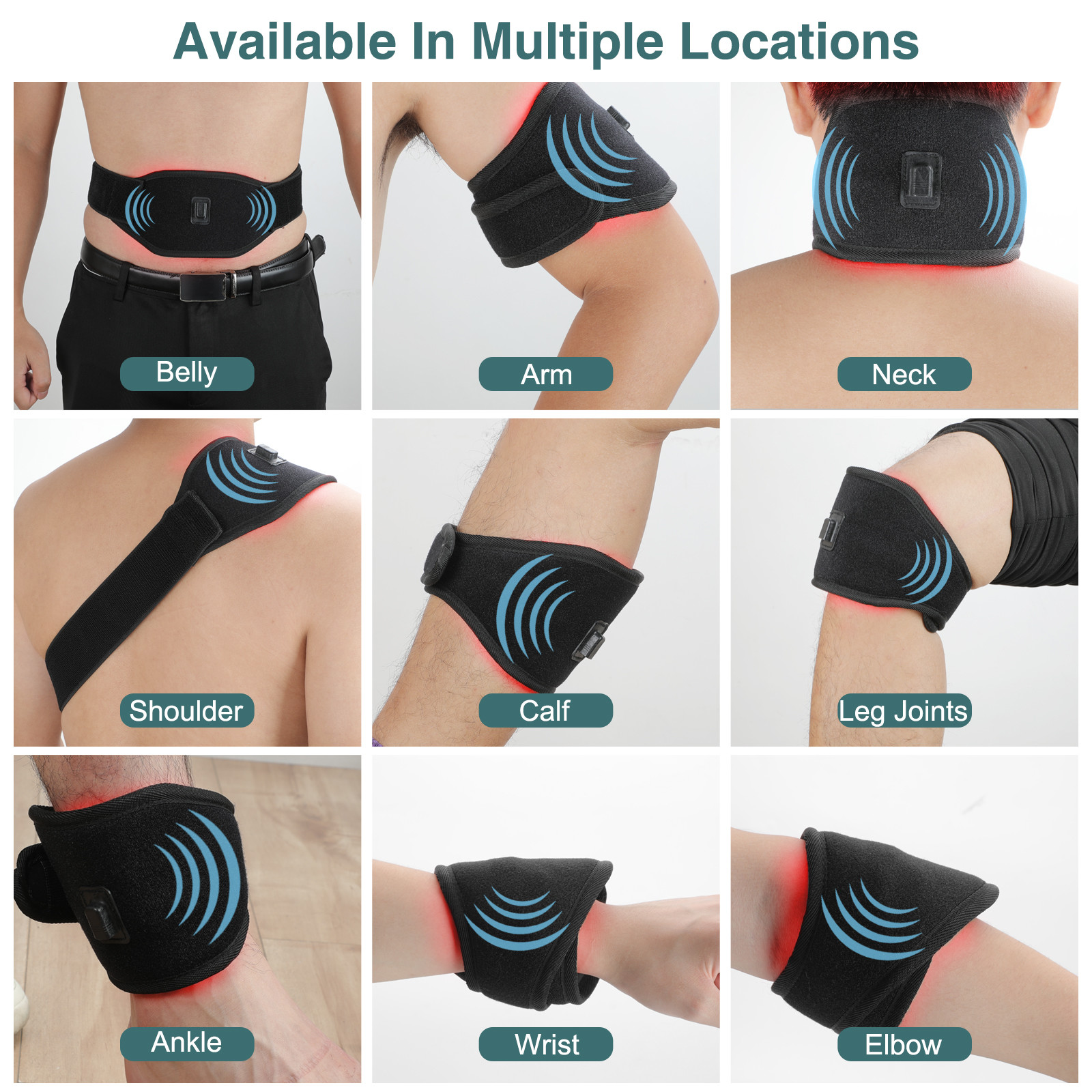 EMS Far Infrared Red Light Neck Therapy Wrap DC12V For Cervical Spain Pain Relief