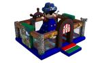 Pirate Themed Kids Inflatable Bounce House Full Printing With Climbing Wall On