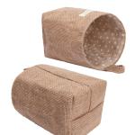 4 Pack Wall Hanging Storage Bags Cotton Linen Storage Basket Foldable Family