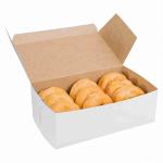 CMYK printing Food Grade Kraft Paper Bakery Paper Box For Doughnut Cake