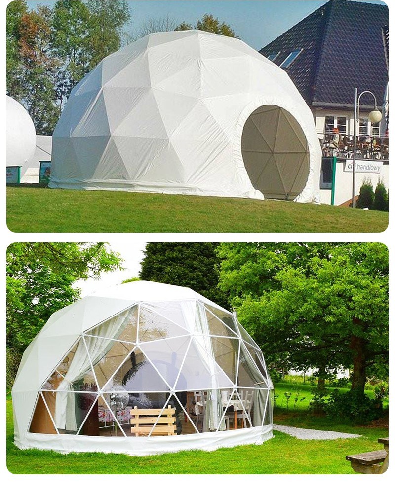 Steel Frame Transparent pvc Geodesic Garden house dome igloo tent