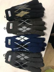 China 3M thinsulate Jacquard acrylic gloves for winter--Mens outside gloves with perfect design factory