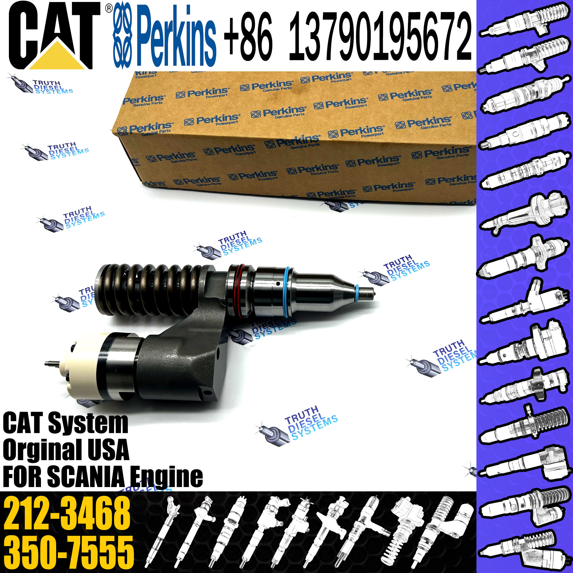 C10 Fuel Injector Assembly 203-7685 212-3467 212-3468 350-7555 317-5278 161-1785 10R-0967 10R-1259 10R-1258