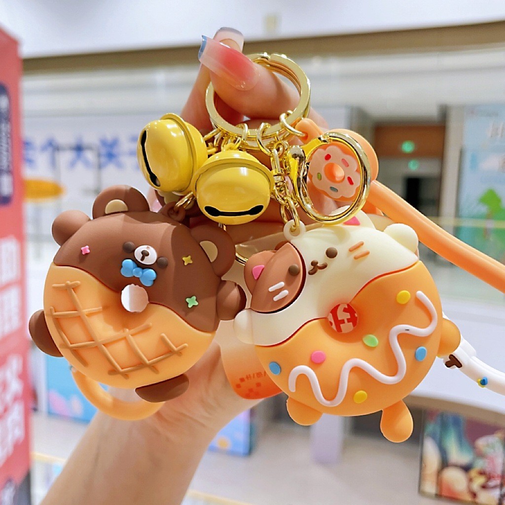 Cute Girls Silicone Key Chain with Cartoon Design Flexible and Durable