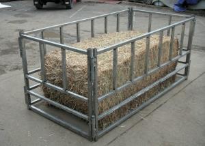 China 4 Piece Galvanized Steel Large Square Hay Bale Feeder 32mm 40mm factory