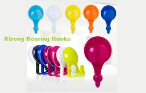 China Red Reusable Wall Coat Hook Plastic Bathroom Accessories 13*0.6CM factory