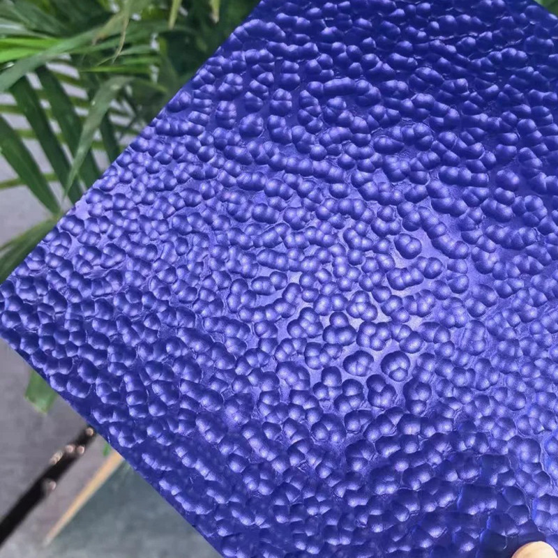 Decorative Metal Sheet 316 Corrugated Hammer Finish Sapphire Blue Stainless Steel Sheet