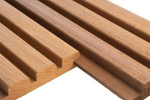 China Harmless Office Wood Veneer Slats Panel Flameproof For Audio Room factory