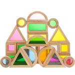 Wooden Rainbow Stacking Blocks Creative Colorful Learning And Educational
