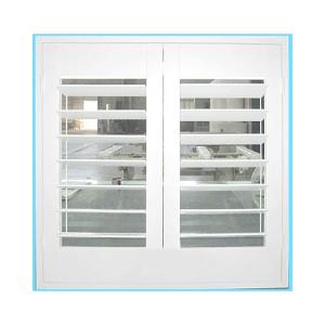 China Wooden Shutter Outdoor Blind Window For Windows White Window Shutters Exterior Horizontal Louver Window factory