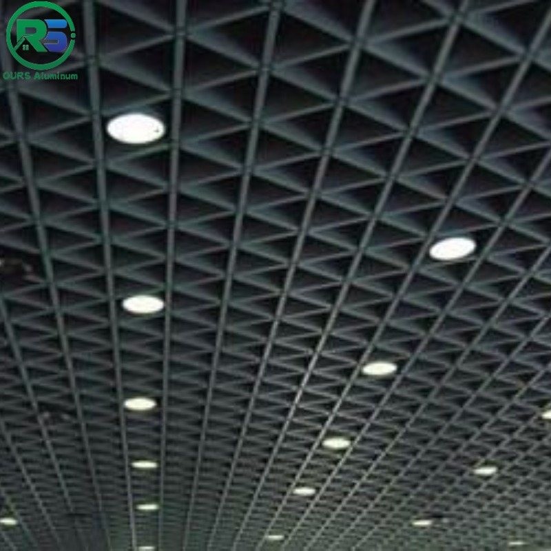 Sound Absorption Triangular Square Grille Tube Metal Stud Wall Suspended Ceiling 0.6mm-2.0mm