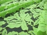 Beautiful Floral Cotton Nylon Lace Fabric Green With Reactive Dyeing SYD-0013