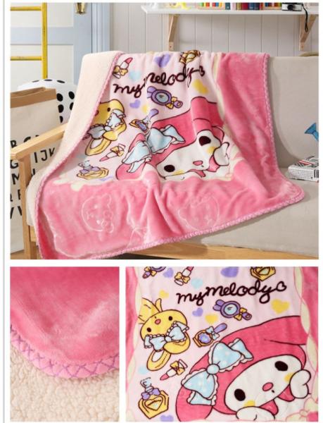 Double Ply Warm Sherpa Blankets Cartoon Printed For Baby / Children Skin