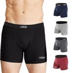 Custom Logo Cotton Men Underwear Plus Size Breathable Boxer Briefs