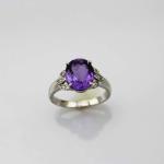 Women Jewelry 925 Silver Oval Cubic Zirconia Blue Topaz Ring(F62)