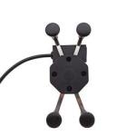 5V 2.5A Handlebar X Claw Motorcycle Phone Mount Stand Black Color
