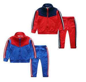 China Autumn Baby Boy Tracksuit Set , Little Kids Sports Tracksuits Running Wear factory