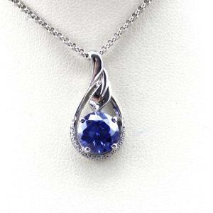 China 925 Silver 7.5mm Tanzanite Cubic Zircon Stones Pendant Necklace (PSJ0241) factory