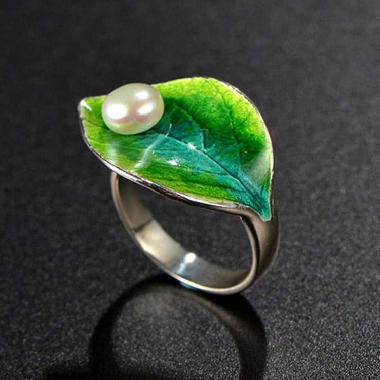 Fashion Women 925 Sterling Silver Colorful Enamel Ring with Pearl (R6050601)