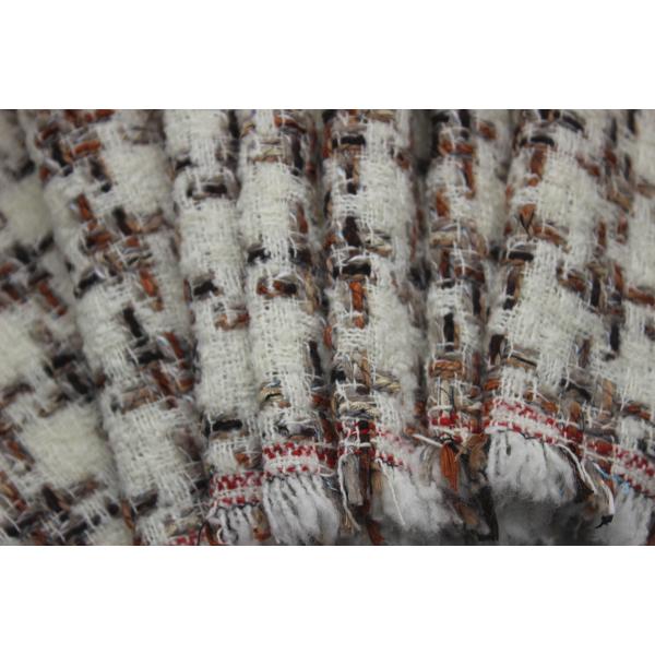 Stock Luxury Yarn Dyed Worsted with Wool Tweed Fabric for Autumn and Winter Dresses Women's Coat Clothing Jack