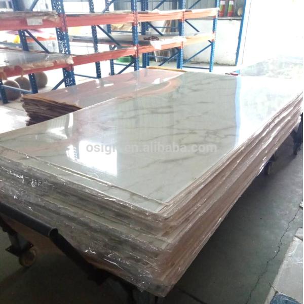 China Crack marble acrylic sheet in black or white factory