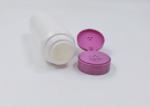 White Body Cylinder PE Plastic Bottle For Powder 50ml 250ml Pink Cap