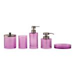 Round Glass Bathroom Accessories Set with Circle Glass Soap Dispenser Hand Wash