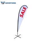 Feather Advertising Sail Signs , Teardrop Advertising Banners Robust Pole
