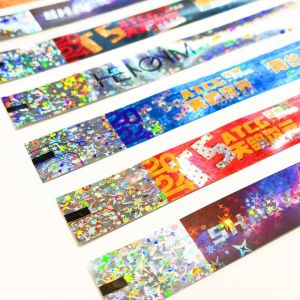 Security Tyvek Paper Wristbands With Custom Logo Printing And Sequential