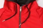 Sports Color Matching Mens Zip Front Hoodie 100% Polyester