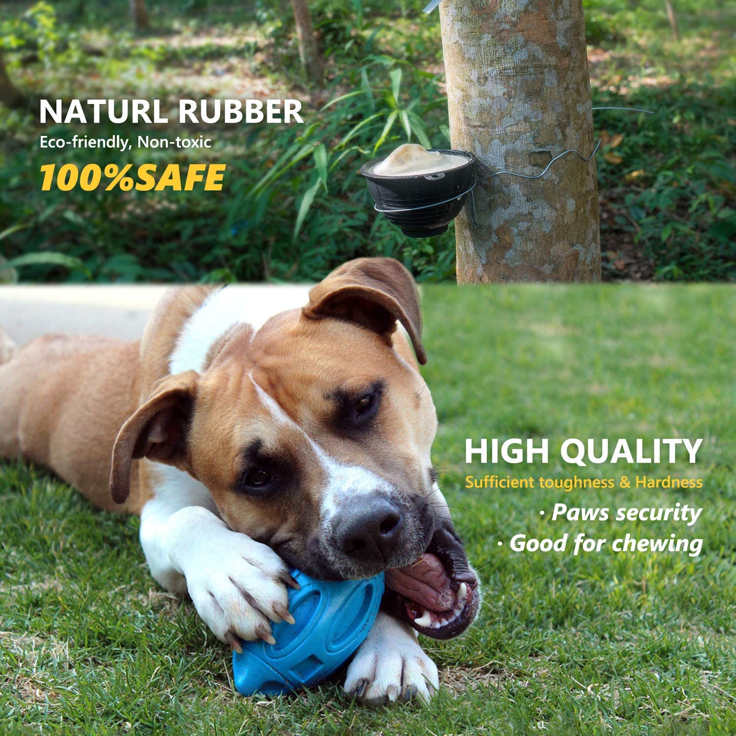 Dog Toy BallTough Squeaky Interactive Pet Toy Aggressive Chewers Made of Natural Rubber