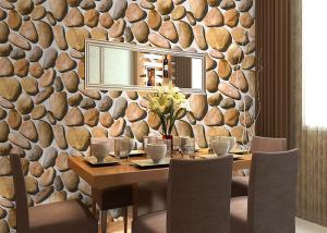 China Cobblestone Printing Natural Style 3D Home Decoration Wallpaper CE / ISO / SGS / CSA Test factory