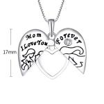 YASVITTI 925 Sterling Silver Mom I Love You Forever Heart Locket Pendant