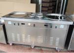 Green And Health Fried Ice Cream Maker Machine With Single Pot 6 Pans