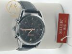 30 Meters Stylish Water Resistant Quartz Wrist Watch Engraved Logo Leather Strap