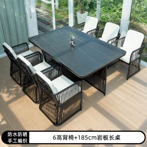 "Outdoor Rattan Table and Chair Set – Garden Patio Furniture for Terrace, Open