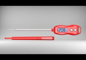 China Heat Proof Waterproof Meat Thermometer With Probe Hamburger Running Water Washed factory