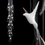 Glass Birds And Flowers Chandelier Modern Aesthetic Hotel Design Light Furniture