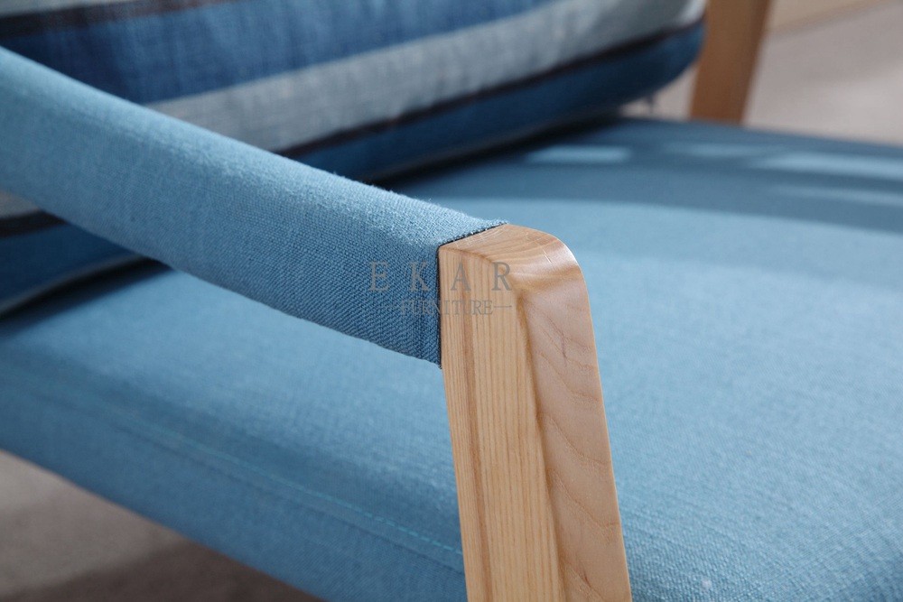Ash Solid Wood Fabric Leisure Chair Living Room