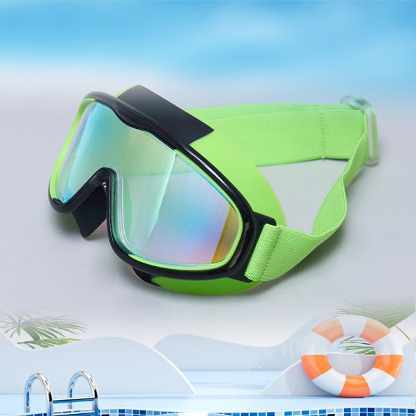 Bright Color Boys Swimming Goggles Fogless Swim Goggles With Big Frame