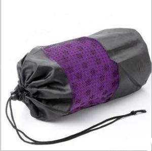 China purple yoga towel with mesh bag for yoga factory